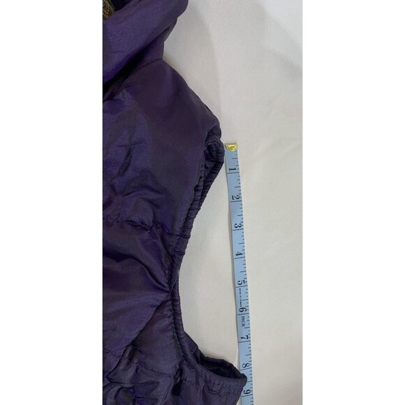 Jane Ashley Womens Size S Quilted Puffer Vest Purple Sleeveless Full Zip Pockets - Picture 11 of 11